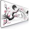 Nyfter - Tappetino per mouse da gioco 3XL Sakura bianco 1200 x 600 mm Premium Fuji Mousepad Size Grandi bordi cuciti durevoli con Glide di alta qualità e antiscivolo Speed Gaming Mousepad