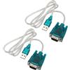 eMagTech 2 cavi di connessione da USB a RS232 DB9 a 9 pin per porta seriale COM, con chip CH-340, compatibile con Windows 7, 8, 10