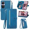 JayModCase Custodia per OPPO Reno10 5G / Reno10 Pro 5G, con chiusura lampo Funzione Stand scomparti [Magnetica] [Antiurto] Pelle portafoglio Cover per OPPO Reno10 Pro 5G - Blu