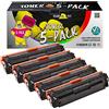 YELLOW YETI 131X 131A 731 Kit 5 Toner compatibili per HP LaserJet Pro 200 Color MFP M276nw M276n M251nw M251n Canon LBP7110Cw | CF210X 2400 copie CF211A CF212A CF213A 1800 copie