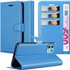 Cadorabo Custodia compatibile con Motorola EDGE 20 LITE/FUSION in CELESTE BLU - Coperchio protettiva con chiusura magnetica, funzione stand e tasca per le carte