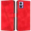 FERLAN Cover per Motorola Edge 30 Neo/30 Lite Pelle Premium Portafoglio Protezione Wallet Libro Flip Case Magnetica Supporto Custodia per Motorola Edge 30 Neo/30 Lite - Rosso