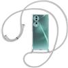 SIMao Custodia Collana per Cellulare Compatibile con HONOR 70 - Cover Silicone TPU Protettiva Trasparente - Custodia indossabile per Collo - Case a Tracolla con Cordina, Argento