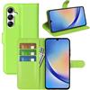 JIUNINE Cover per Samsung Galaxy A34 5G, Custodia Libro in Pelle Sintetica Portafoglio Case Flip Antiurto [Slot per Schede] [Chiusura Magnetica] Compatibile con Samsung Galaxy A34 5G, Verde