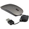 Generic Mouse telescopico muto, mouse del computer Mouse silenzioso Mini Mouse Mouse filo USB Mouse con cavo retrattile per computer portatile Notebook (Nero)