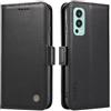 XINNI Cover per OnePlus Nord 2 5G Custodia, Semplice Cellulare Libro Antiurto Flip Pelle PU/TPU Magnetica Case, Nero