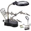 Generic Soldering Helping Hands - Magnifier Stand with LED light adjustable Alligator Clips | Electronics Repair, Circuit Board Assembly, Jewelry Crafting, Model Building, DIY Component Testing Tool