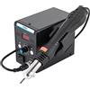 Levkitch Stazione di saldatura ad aria calda da 700 W, stazione dissaldante 858D, stazione di saldatura con display LED, 3 bocchini, temperatura regolabile, conversione aria fredda e calda