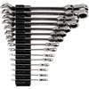 TEKTON Flex Head 12-Point Ratcheting Combination Wrench Set with Modular Slotted Organizer, 15-Piece (1/4-1 in.) | WRC95301