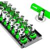 Ernst Manufacturing 8487 Bussola Boss, 2 guide da 45,7 cm con supporto per presa di sicurezza Twist-Lock e vassoio per cassetto, adatta a prese da 1/2 pollici, verde, prodotto negli Stati Uniti