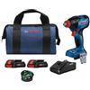 BOSCH GDX18V-1860CB25 18V Connected-Ready Two-in-One 1/4 e 1/2 Bit / Socket Impact Driver/Wrench Kit con (2) CORE18V® 4 Ah Advanced Power Batteries e (1) Modulo di connettività