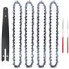 ZHaotn Set di mini motoseghe in acciaio da 8 pollici, catene semi-scalpello con passo da 1/4, 47 maglie di trasmissione, catene da 0,043, parti for il taglio del legno for seghe elettriche