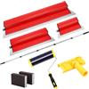HISUEKIG Spatole per Stucco Kit, Set di Strumenti per Finitura con 3 Raschietti (25cm+40cm+60cm), Rullo Anti-pelucchi e Asta di Prolunga, per Appiattire Pareti e Soffitti di Superficie