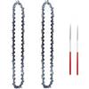 ZHLWei Set mini motosega in acciaio da 8 pollici Catene semi-scalpello con passo da 1/4 47 maglie di trasmissione Catene con calibro .043 Parti for taglio del legno for sega elettrica
