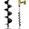 SORANGEUN Punta da trapano a coclea da giardino per piantare 61 cm (L) x 8 cm (P), punta triangolare a spirale per albero solido, per piantatrice rapida o lampadine, trapano per trapano esagonale da 3/8