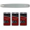 GT Market Barra guida 40 cm (16 pollici) + set di 3 catene 55 maglie - Compatibile con motoseghe STIHL MS 181 e 211