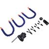 CARMOTTER Morsetto a tre ganasce, 15 x 15 x 5 cm, strumento per stazione di saldatura, bracci flessibili con clip, punte resistenti al calore, lavori di riparazione PCB (blu)