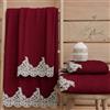 PETTI Artigiani Italiani - Asciugamani Bagno in 100% Spugna di Cotone, Set Asciugamani 1+1, 2 Pezzi 1 Asciugamano Viso e 1 Asciugamano Mani, Bordeaux