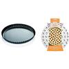 Tescoma 623115 Delicia Stampo Crostata con Fondo Removibile, Diametro 28 & Decora 0215801 Griglia Tagliapasta per Crostate Cuori, Bianco