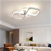 Comely - Plafoniera LED quadrata a Soffitto, bianca, potenza di 36W, 4050LM. Design Moderno con 2 quadrati. Luce natuale 4500K, adatta ad corridoio, cucina, camera da letto o soggiorno,40,5cm