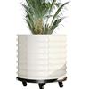 Garvee Fioriera Rialzata Da Giardino Con Ruote e Serbatoio d'Acqua - Acciaio Zincato, Autoirrigante, Portatile Interno/Esterno, Grigio/Verde, 60x60x71 cm