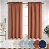 Mrs.Naturall Tende per camera da letto, set di 2 pannelli, con tasca per asta, in lino, filtranti la luce, semi velate, per soggiorno, sala da pranzo, decorazione bohémien, 132 cm x 137 cm di lunghezza, terracotta