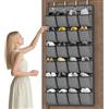 homyfort Scarpiera da appendere sopra la porta, scarpiera con 24 grandi tasche per porta dell'armadio, scarpe da uomo, donna e bambini, crociera (nero)