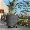 Garvee Fioriera Rialzata Da Giardino Con Ruote e Serbatoio d'Acqua - Acciaio Zincato, Autoirrigante, Portatile Interno/Esterno, Bianco, 60x60x71 cm