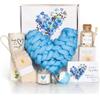 PuGez Simpathy Gift Baskets, Condolences Memorial Gifts for Bereavement Grief - Sorry for Your Loss Thinking of You Box, Grieving Care Package for Women Men Friends, in Memory of Loved One(Blue Pillow)