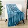PAVILIA Coperta in pile blu ombré per divano, morbida coperta in flanella per divano letto e camera da letto, coperta leggera con sfumatura turchese azzurro, accogliente coperta in microfibra,