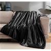 Vonty Coperta in raso nero, 150 x 200 cm, Copriletto rinfrescante e setoso, senza pieghe, per divano letto, per esterni