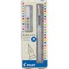 PILOT Kakuno Penna stilografica, fusto trasparente, pennino medio, 0,5 mm