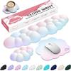 Sushret Poggiapolsi a Nuvola per Tastiera, Set 4-in-1 in Memory Foam con Rivestimento in Pelle, Supporto Ergonomico per Braccio e Palmo, Accessori per Gaming e Ufficio