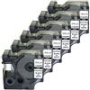 NEOUZA Nastro adesivo permanente in poliestere compatibile con DYMO Rhino Industrial IND, nero su bianco, larghezza 1,9 cm, lunghezza 4,7 cm (6 confezioni)