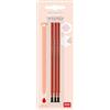 Legami - Refill per Penna Gel Cancellabile, Set 3 Pezzi, Altezza 13 cm, Inchiostro Termosensibile Rosso, Punta 0,7 mm