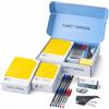 CARTOSPEDÌA Kit Cancelleria Ufficio Completo con 2 Risma Carta A4 80gr da 1000 Fogli TOTALI + 10 Penne Vari Colori + Spillatrice in Metallo con 10.000 Punti e 400 Post-it - Set Scuola e Lavoro per Casa e Ufficio