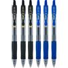 Pilot G2 penne a sfera retrattili con inchiostro gel Bold pt 1.0, nero e blu, confezione da 6