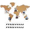 Bakaji Bacheca Puzzle Mappamondo Globo in Sughero Adesivo da Parete con 20 Puntine Segna Paese Viaggio Cartina Geografica Decorazione Casa da Muro Dimensione 102 x 50 cm Design Moderno