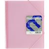 Grafoplás | Cartella a spirale Maxiplas Traslucide | Rosa Soft A4 | 30 buste | Polipropilene Rigido e Spirale PVC | Elastici | Buste trasparenti in polipropilene
