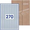 Avery Etichette adesive in poliestere bianco, rettangolari formato 18x10mm, 270 etichette per foglio, 50 fogli, formato foglio A4, adesivo permanente, per stampanti laser o scrivibili a mano