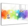 Tulup Lavagna da Parete in Vetro con Magneti Potenti | Kit Completo: Pennarello e Gomme | Perfetta per Casa, Ufficio e Studio - 100x70 - Arcobaleno astratto
