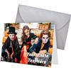 ARSWENGER Biglietti D'auguri Personalizzati con Busta, Biglietto di Ringraziamento con Foto e Testo Cartolina Regalo Unica per Compleanno Matrimonio Anniversario Halloween Natale (Grigio)