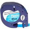 vhbw Cassetta nastro compatibile con Dymo LetraTag LT-100H, 2000, LT-100T, QX50, Plus LT-100H, 200B etichettatrice 4m x 12 mm nero su blu