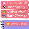 Haberdashery Online 50 Adesivi personalizzati con nome per bambini. Etichette adesive per scuola, asilo, libri, giocattoli e contenitori Tupperware. Etichette impermeabili 6x1 cm.