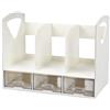 Shuoshenm Porta-riviste con cassetto, organizzatore per libri da scrivania per ufficio e camera da letto, scaffale verticale per la conservazione dei documenti in plastica ABS resistente.