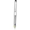 SENRISE Penna a sfera con torcia LED, 3 in 1: penna, pennino capacitivo e luce LED, con ricarica e pile, per scrittura notturna, confezione da 1, argento