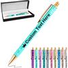 Xiuyours Penna Brillantini Personalizzata Penne Personalizzate con Scritta Nome Logo Penna Personalizzabile Regalo per Ragazza Donna Maestra Compleanno Festa Matrimonio, Blu Menta