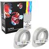 PRESTIGE CARTRIDGE 2 Compatibili Rotoli bianco su argento 9mm x 3m Nastri a rilievo (plastica, autoadesive) per DYMO 3D Omega e Junior Goffratura macchina