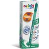 Generico Carioca Oops Penne Cancellabili Verde x12 - Punta Media 0,7 mm, Ricaricabili, Doppia Gomma Integrata, Impugnatura Ergonomica, Penne per Scuola e Ufficio