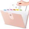 Generic Organizzatore di file espandibile con 8-12 tasche, cartelle per file a soffietto con etichette, organizer portatile per ricevute e fatture di documenti cartacei, forniture per ufficio